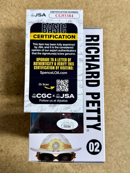 Richard “The King” Petty & Son Kyle NASCAR Signed Funko Pop! #02 With JSA COA