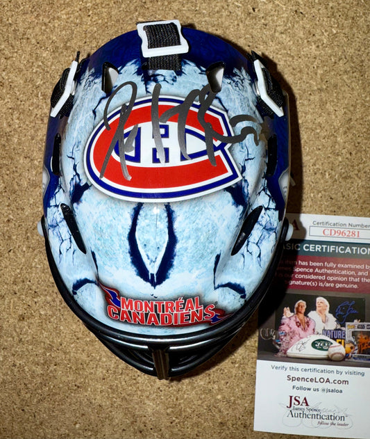 HOF Patrick Roy Signed Montreal Canadiens Mini Goalie Mask With JSA COA