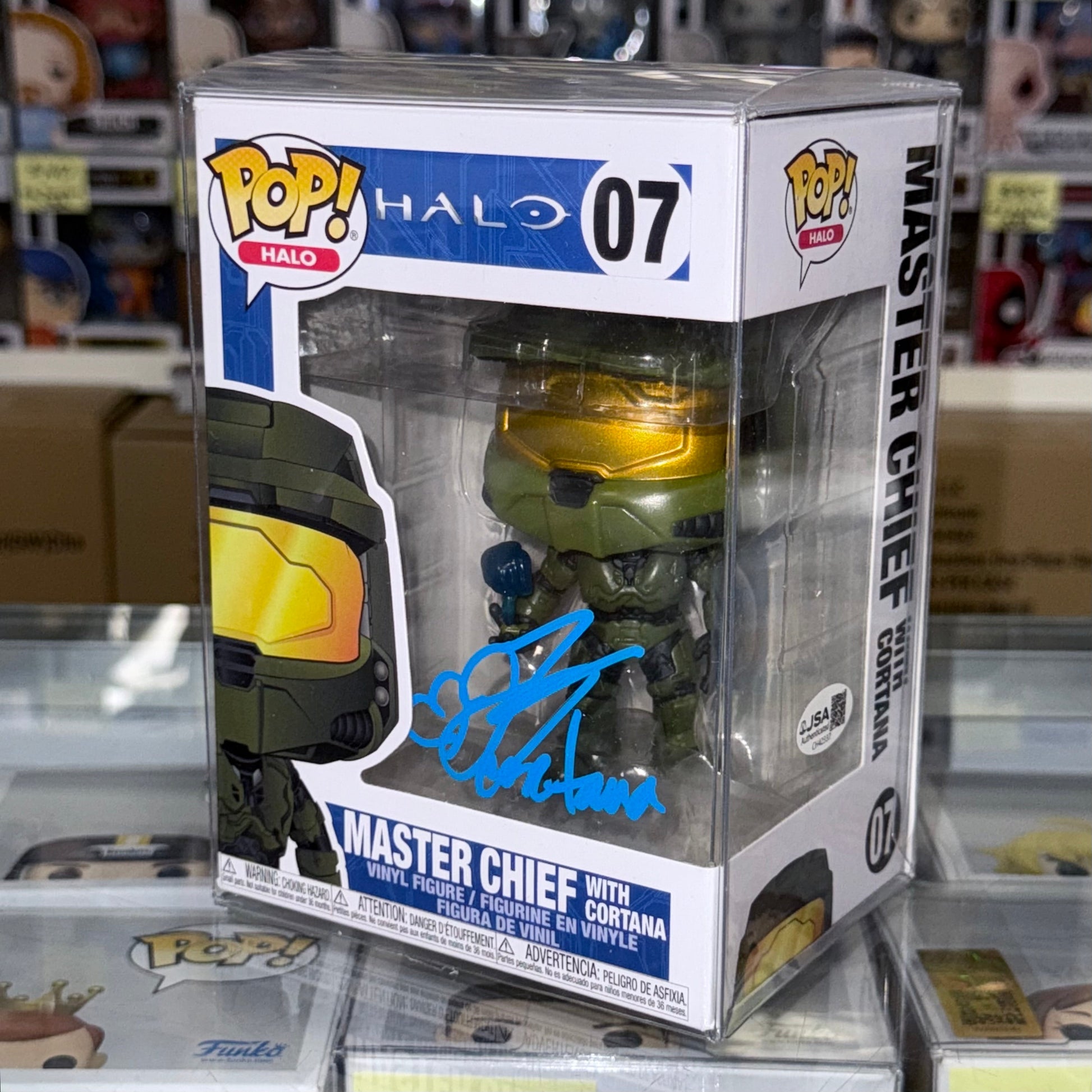 Jen Taylor Signed Halo Master Chief With Cortana Funko Pop! #07 With JSA COA