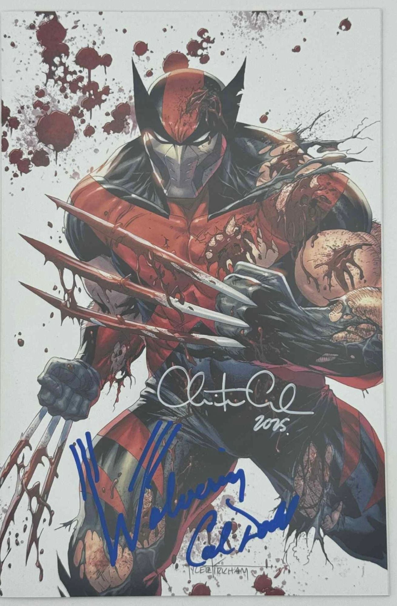 SIGNED BY CHIRS CONDON | CAL DODD] ULTIMATE WOLVERINE #1 TYLER KIRKHAM EXCLUSIVE PREMIUM BATTLE DAMAGED VIRGIN VARIANT