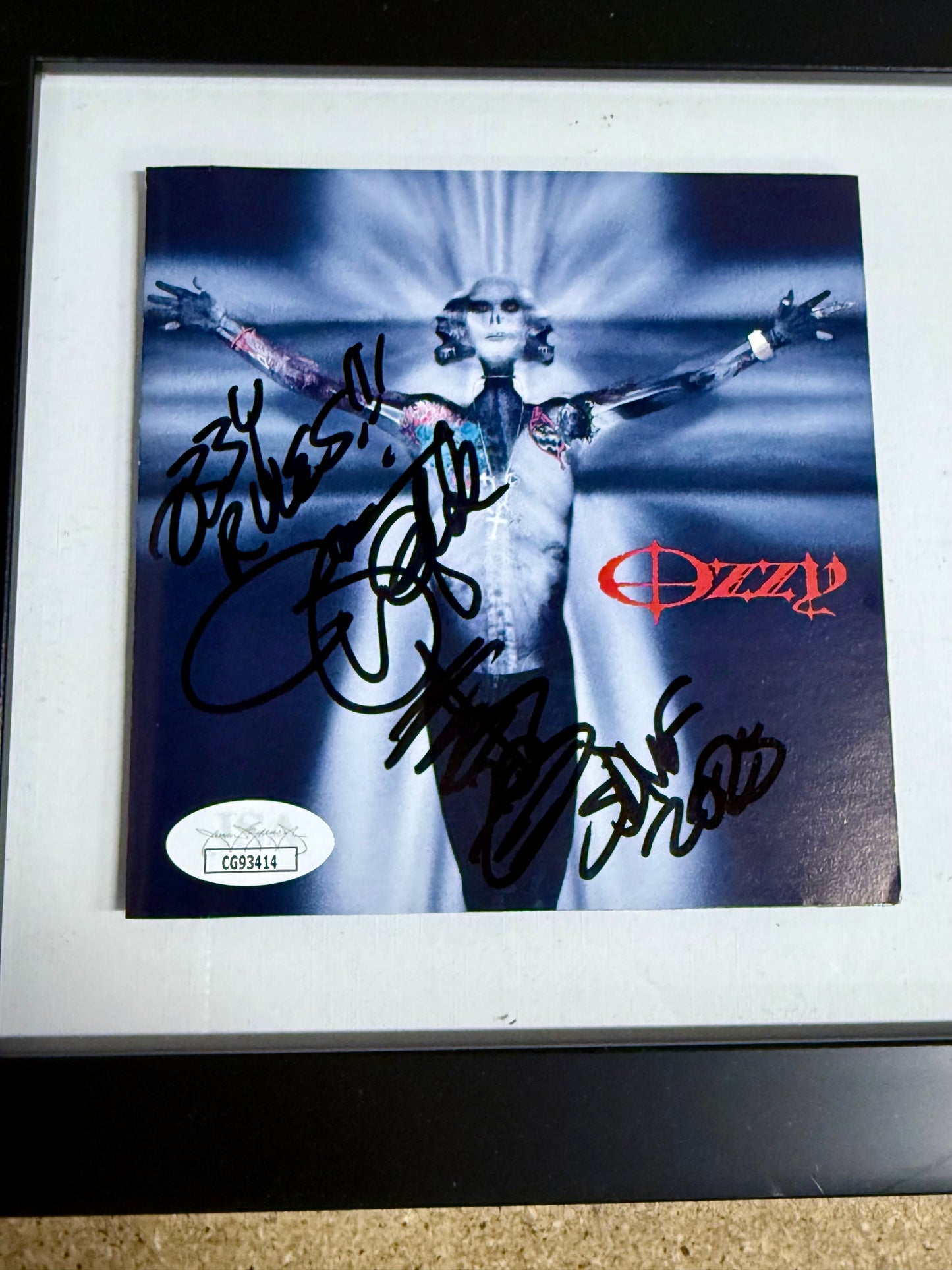 Zakk Wylde Framed & Signed “Ozzy Osbourne Down To Earth” CD Booklet With JSA COA