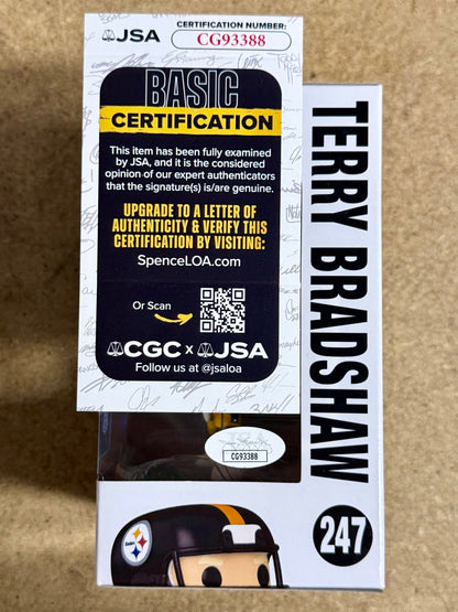 Terry Bradshaw Signed NFL Pittsburgh Steelers Funko Pop! #247 With JSA COA