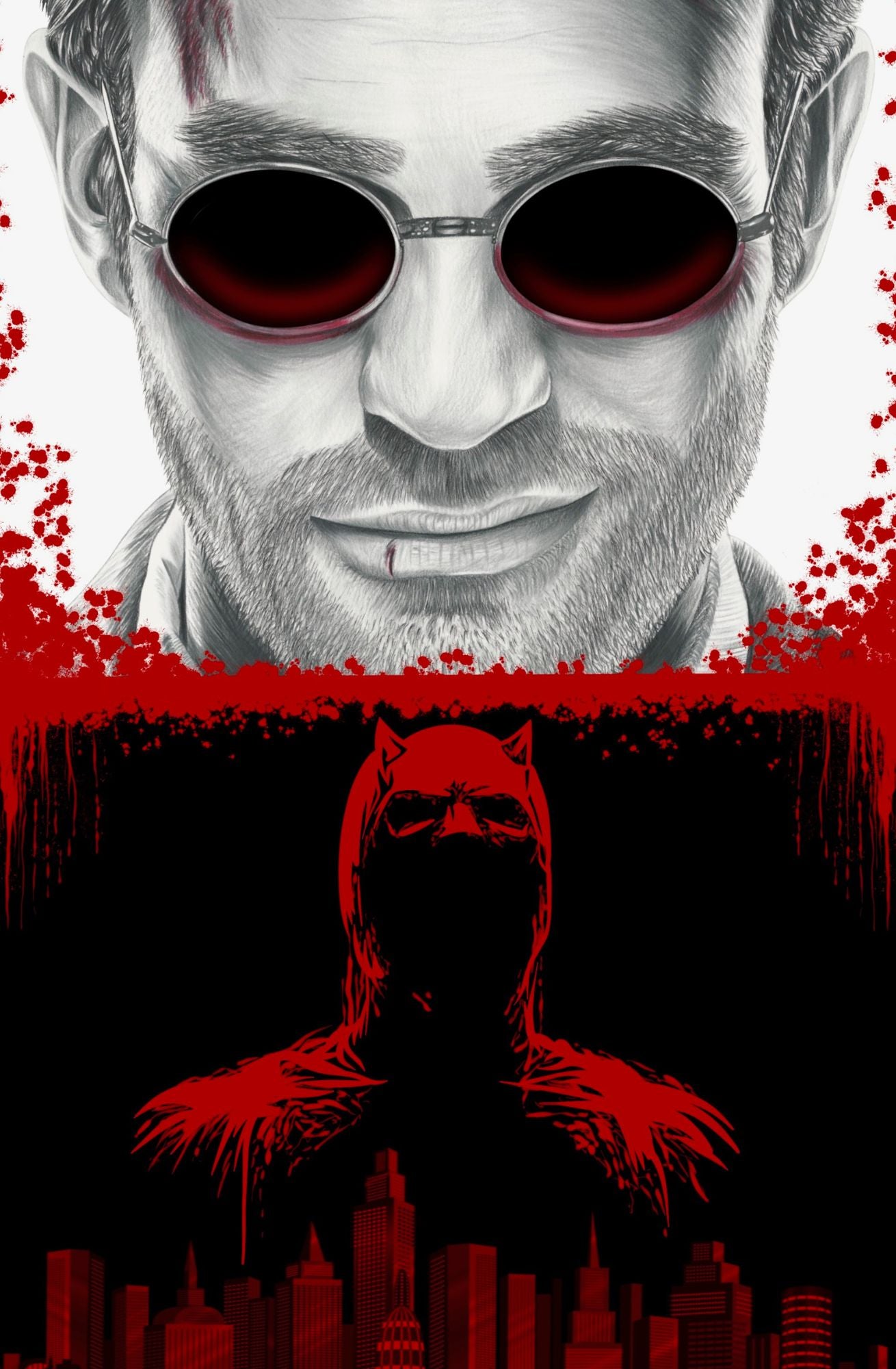 CHARLIE COX TRIBUTE DAREDEVIL HOLOFOIL BY SCOTT STRAKA LTD 25 W/COA