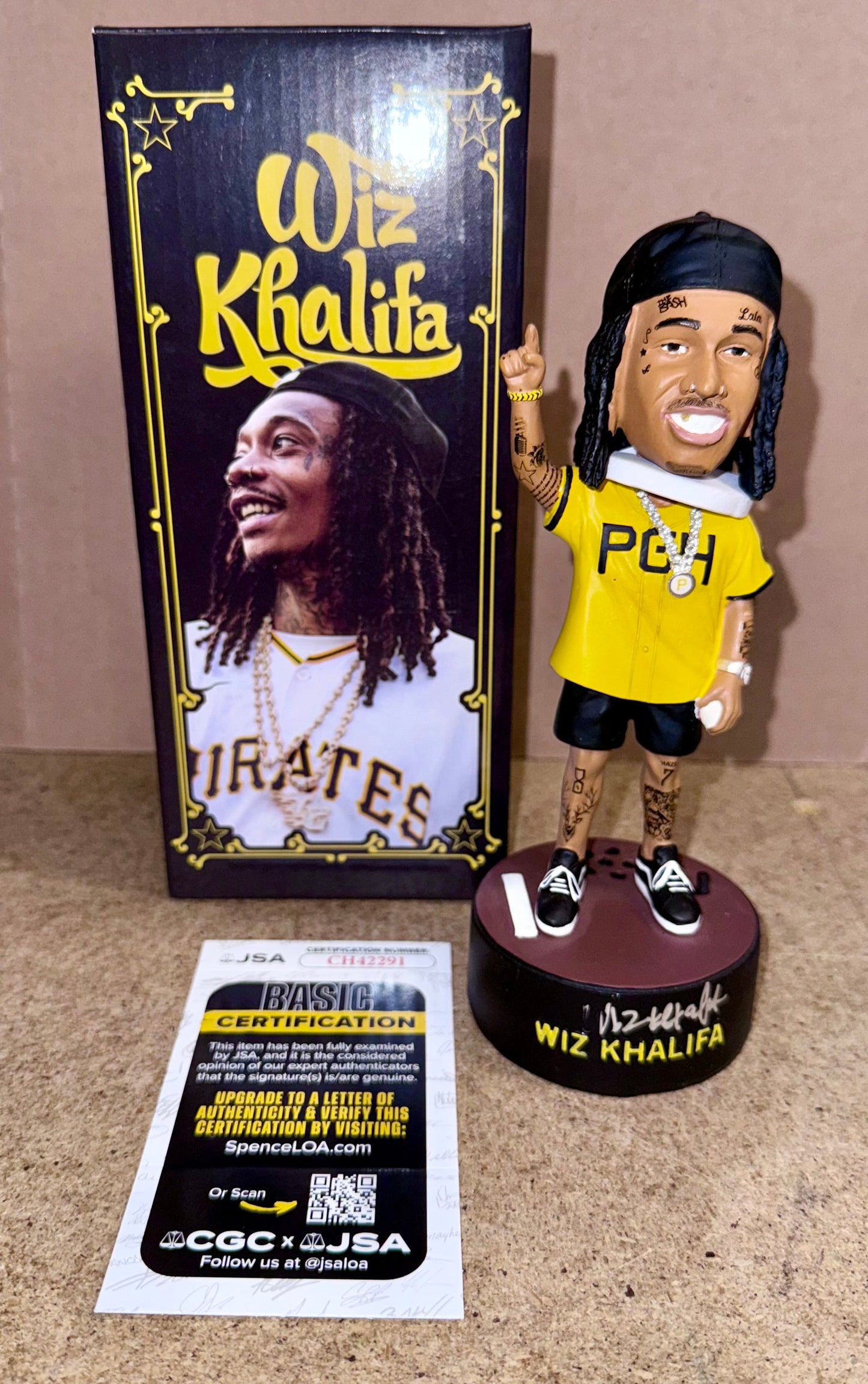 Wiz Khalifa Signed Yinzerpalooza Pittsburgh Pirates Singing Bobblehead JSA COA