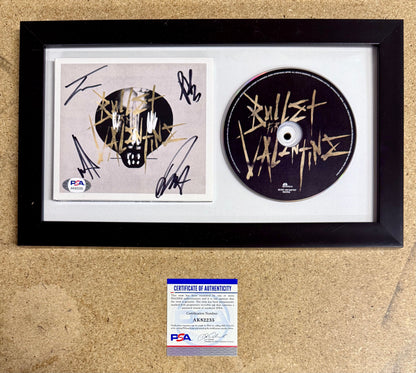 Bullet For My Valentine Complete Band Signed (2022) Framed CD With PSA COA