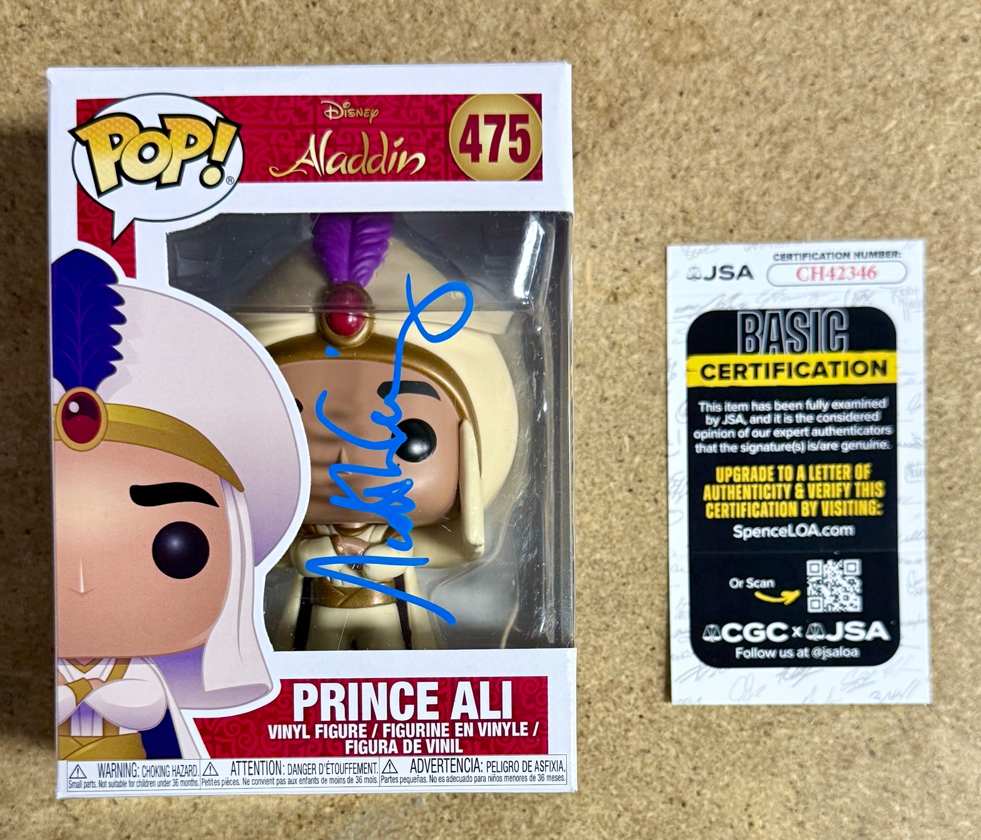 Scott Weinger Signed Disney Aladdin (Prince Ali) Funko Pop! #475 With JSA COA