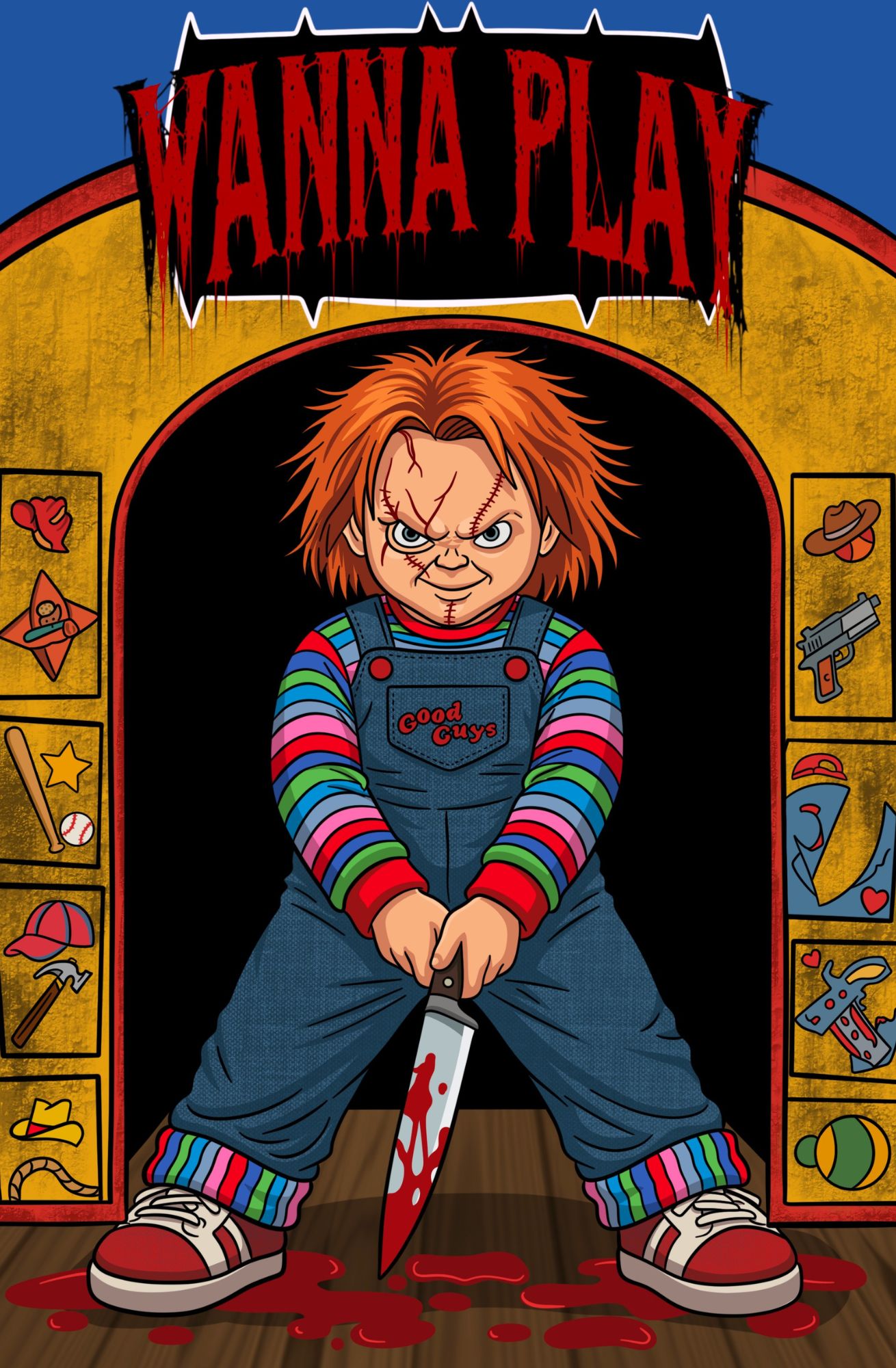 CHUCKY TRIBUTE BATMAN WANNA PLAY LAVA FOIL BY SCOTT STRAKA LTD 15 W/COA