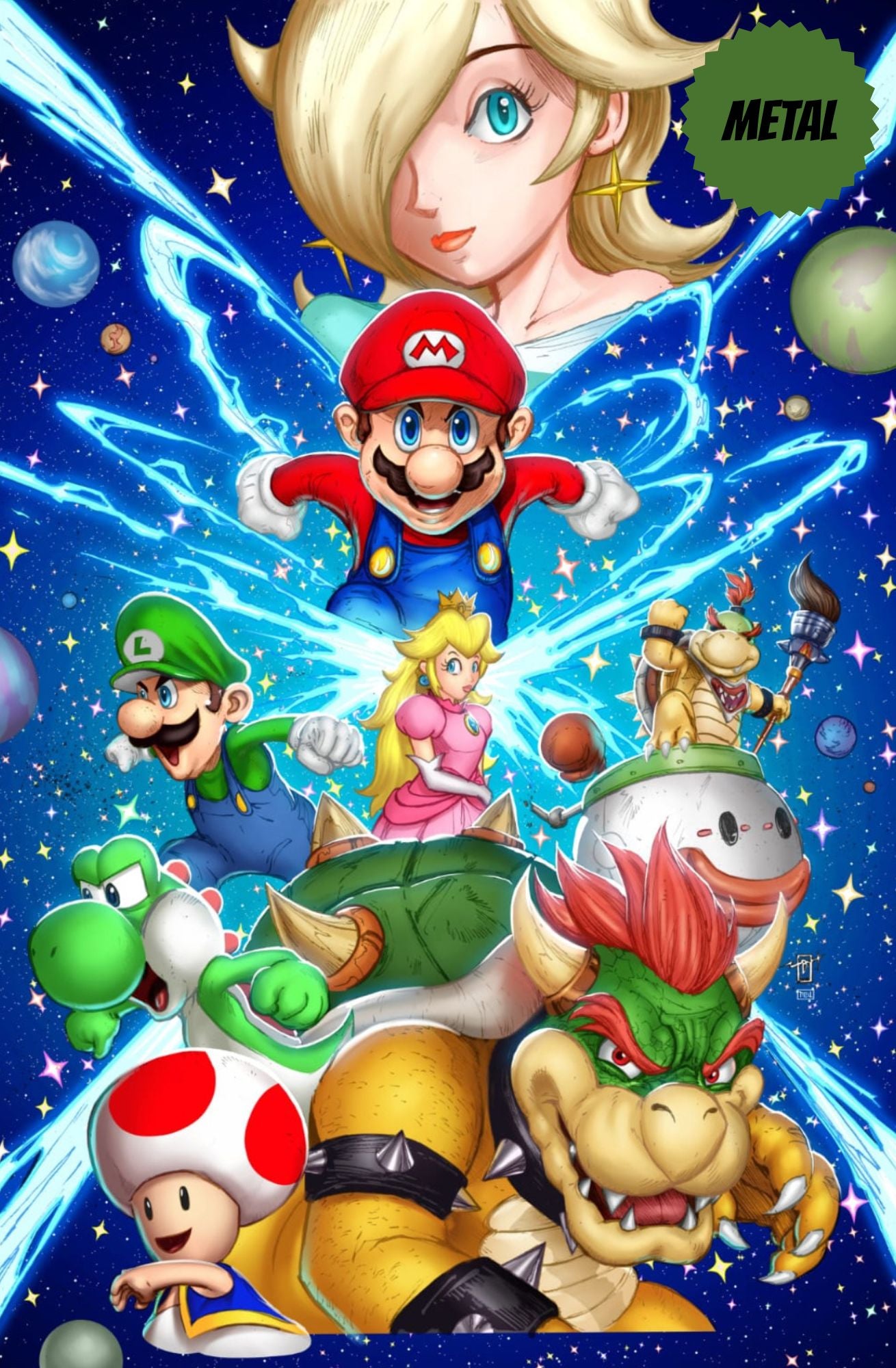 MARIO GALAXY MEGACON EXCLUSIVE METAL VARIANT (LTD 10) BY JONATHAN URIBE
