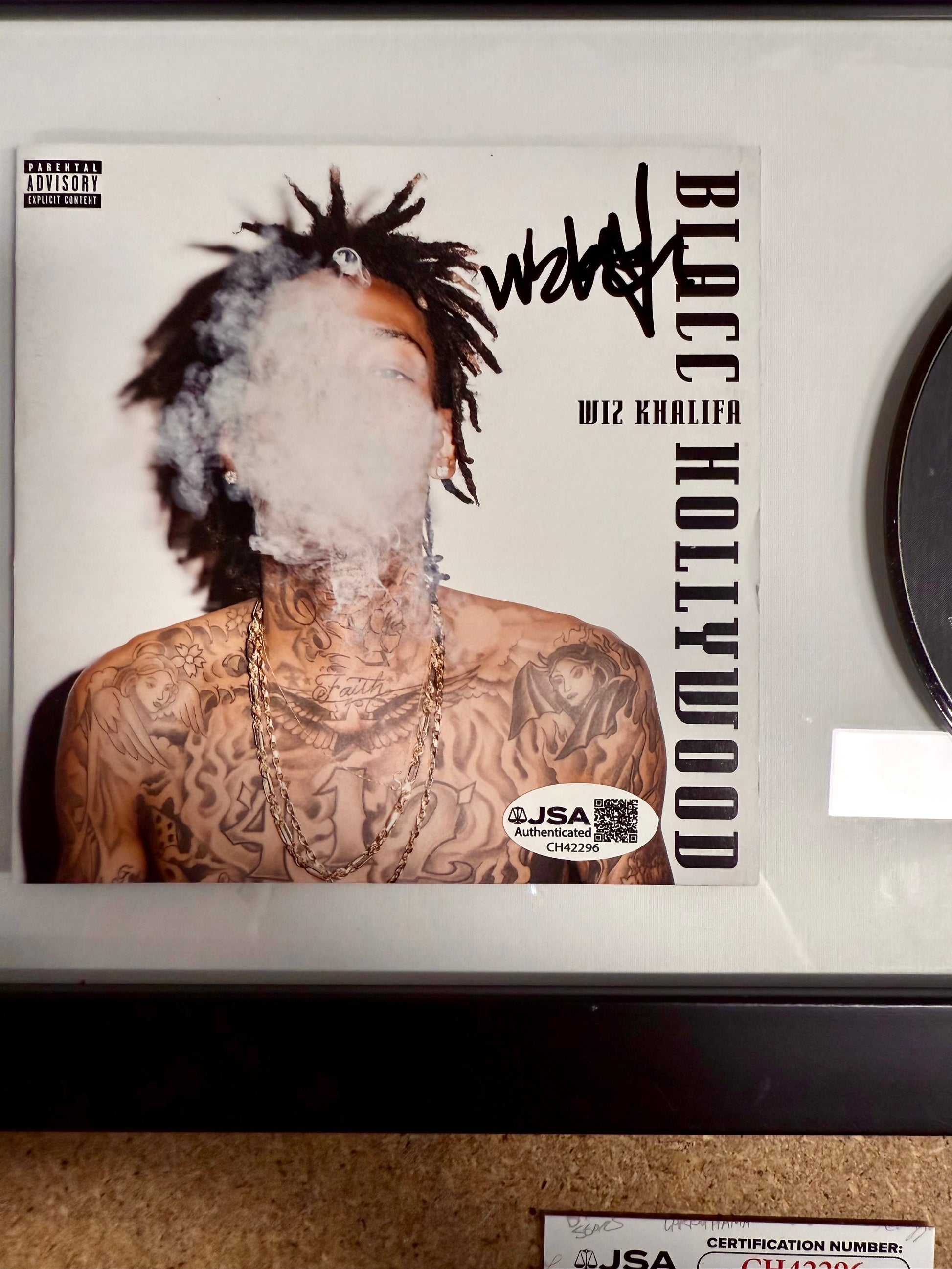Wiz Khalifa Signed Blacc Hollywood Framed CD Booklet With JSA COA