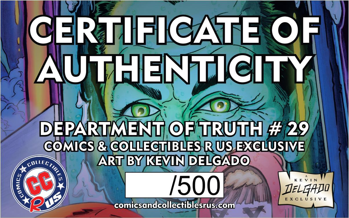 DEPARTMENT OF TRUTH #29 SIGNED VIRGIN VARIANT LTD 500 W/COA BY KEVIN DELGADO