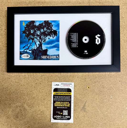 Shinedown (Brent Smith & Barry Kerch) Signed Leave A Whisper Framed CD JSA COA