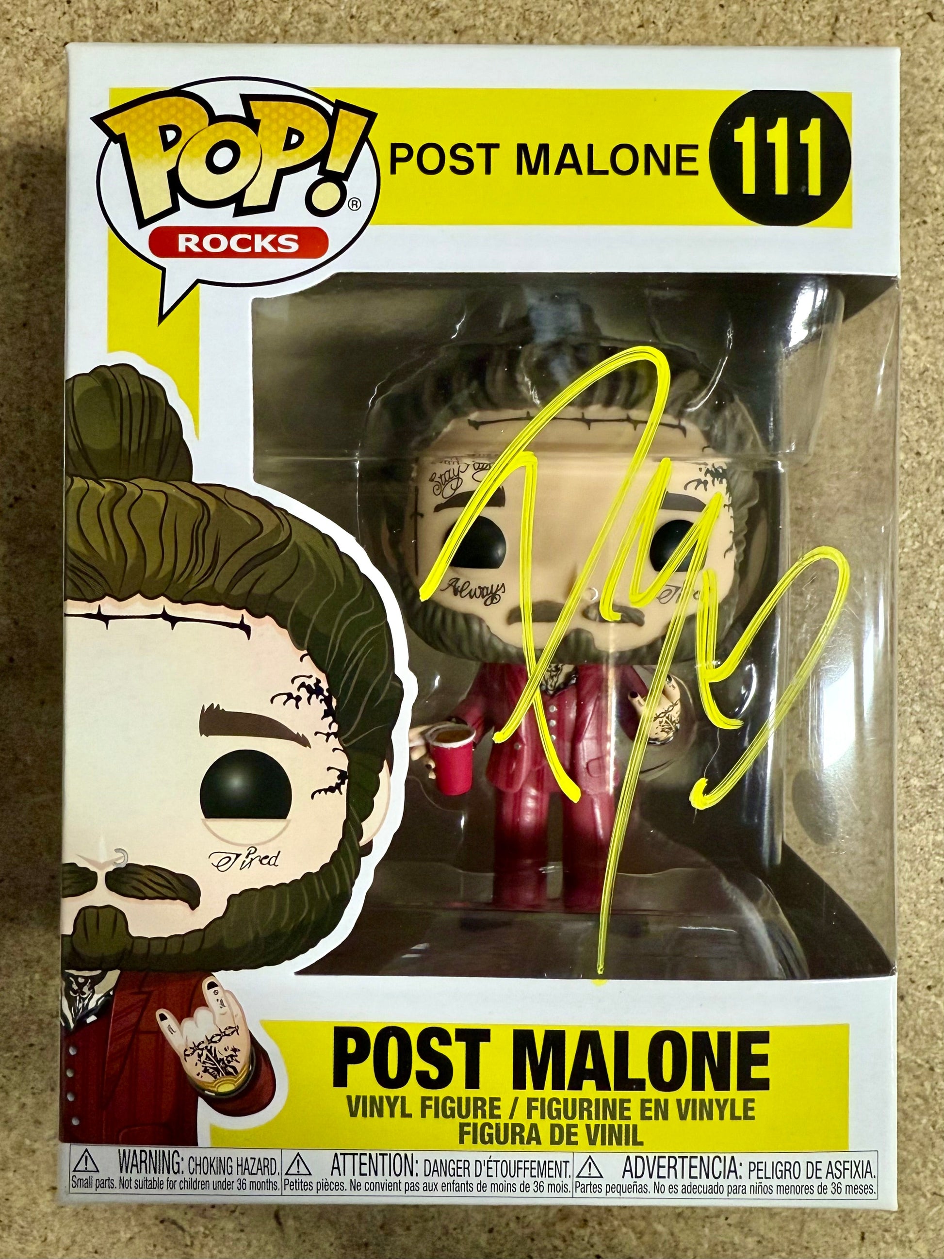 Post Malone Signed Vaulted Beerbongs And Bentleys Funko Pop! #111 With JSA COA