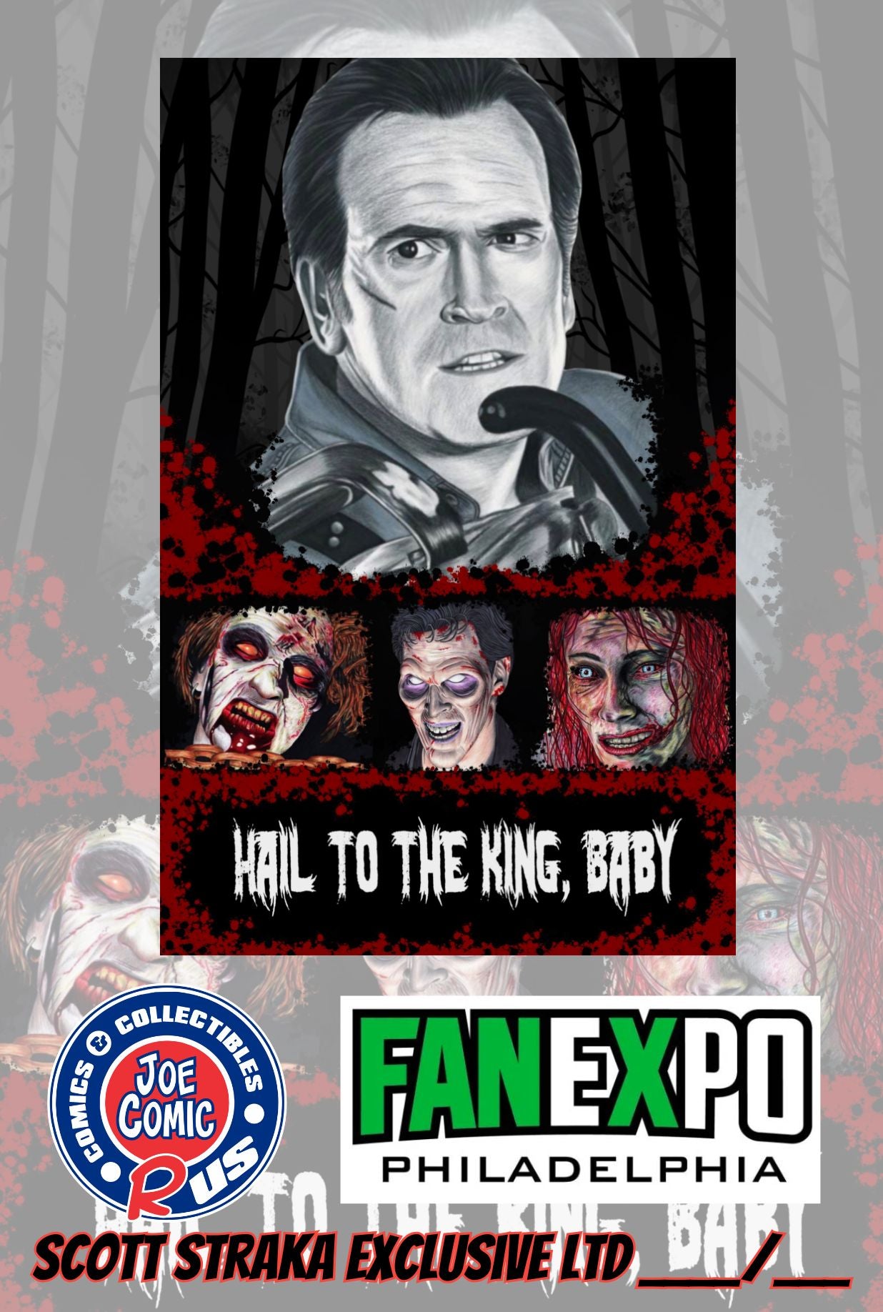 BRUCE CAMPBELL TRIBUTE EVIL DEAD FOIL BY SCOTT STRAKA LTD 20 W/COA