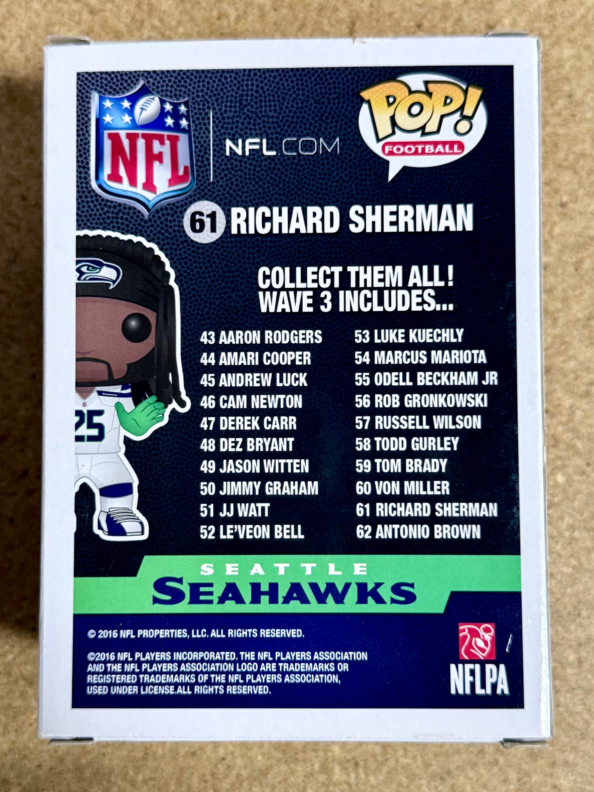 Richard Sherman Signed NFL Seattle Seahawks Vaulted Funko Pop! #61 With JSA COA