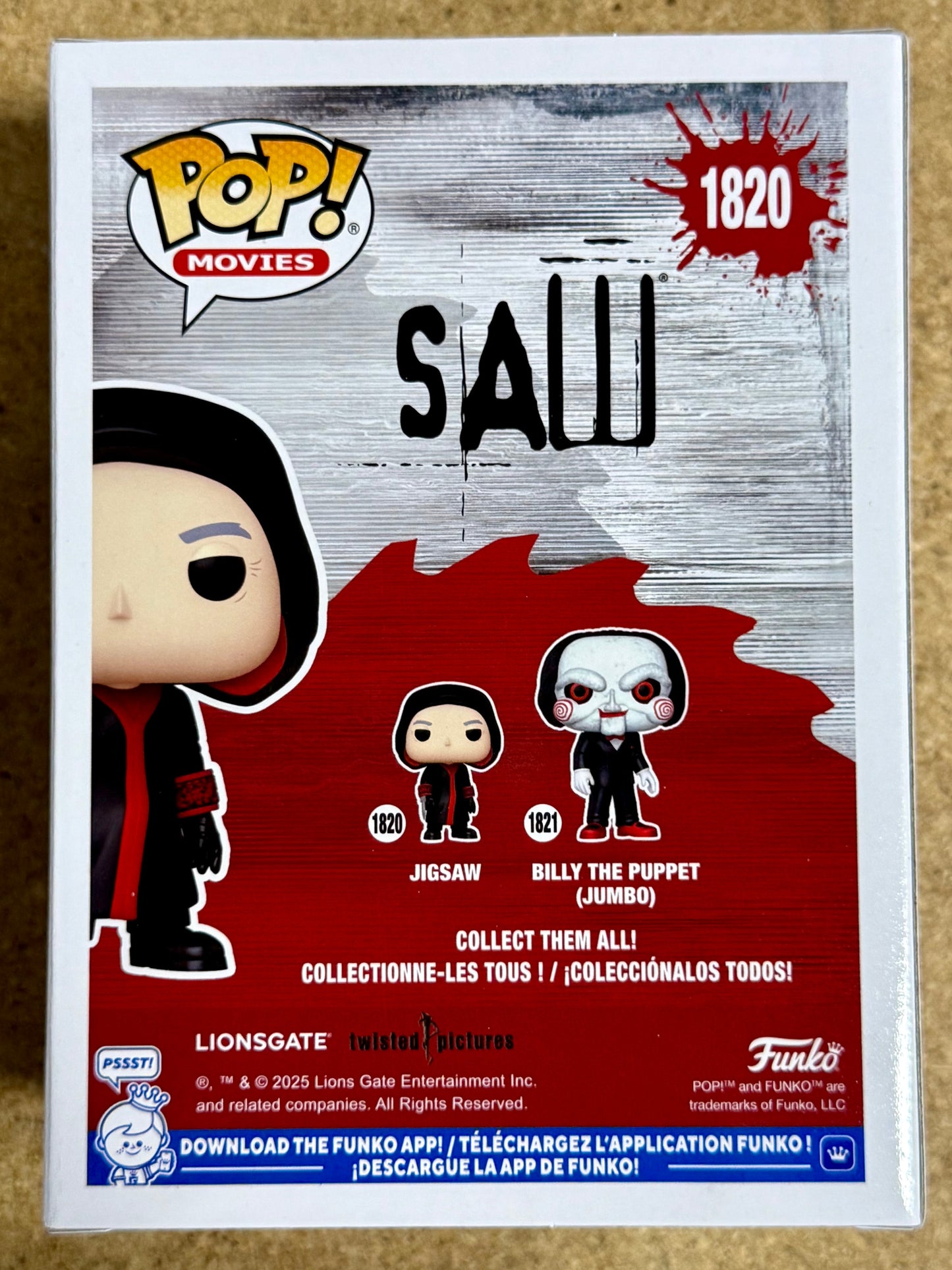 Funko Pop! Movies Hooded Jigsaw #1820 Saw Horror 2025 Serial Killer