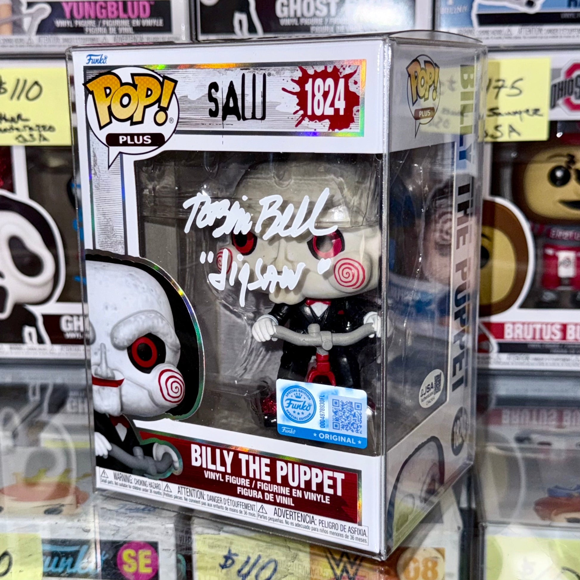Tobin Bell Signed Saw Billy The Puppet Exclusive Funko Pop #1824 Jigsaw 2025
