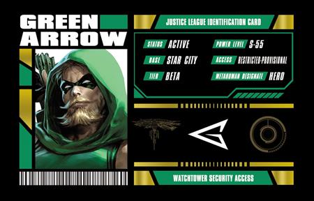 GREEN ARROW JUSTICE LEAGUE MEMBERSHIP CARD OPT-IN BUNDLES OF 25 (PAID) (NET)