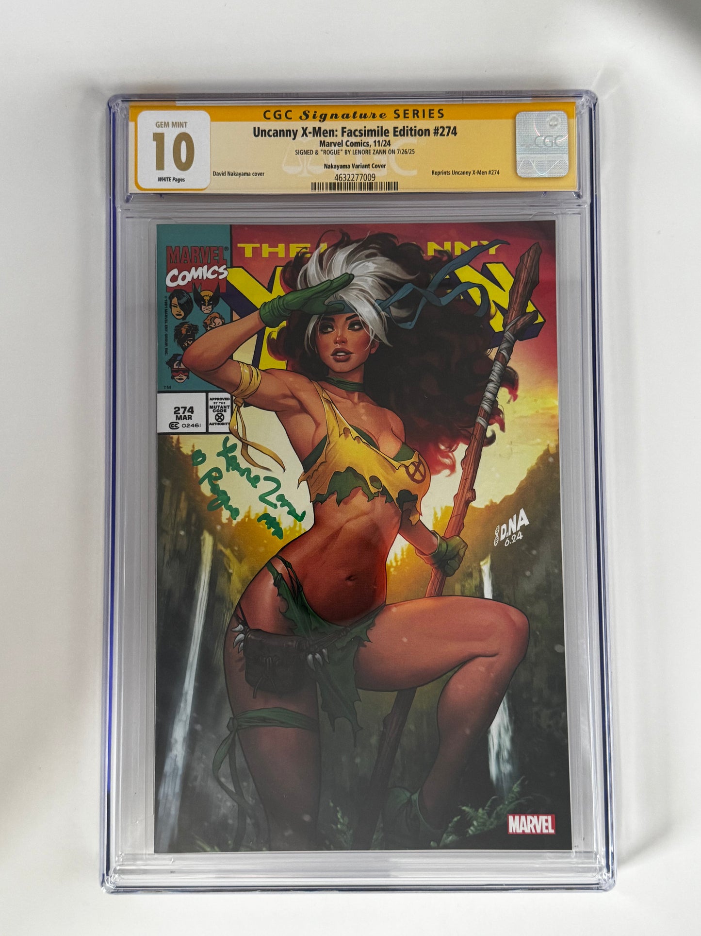 [Signed by Lenore Zann] Uncanny X-Men Facsimile Edition #274 CGC GEM MINT 10.0 Yellow Label Nakayama Exclusive Var