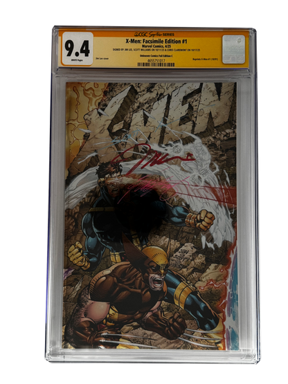[TRIPLE SIGNED CGC YELLOW LABEL 4 PACK FOIL] X-Men 1991 #1 Facsimile Jim Lee | Claremont | Williams Cover Var [Set #3]