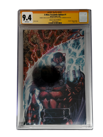 [TRIPLE SIGNED CGC YELLOW LABEL 4 PACK FOIL] X-Men 1991 #1 Facsimile Jim Lee | Claremont | Williams Cover Var [Set #3]