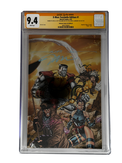 [TRIPLE SIGNED CGC YELLOW LABEL 4 PACK FOIL] X-Men 1991 #1 Facsimile Jim Lee | Claremont | Williams Cover Var [Set #2]
