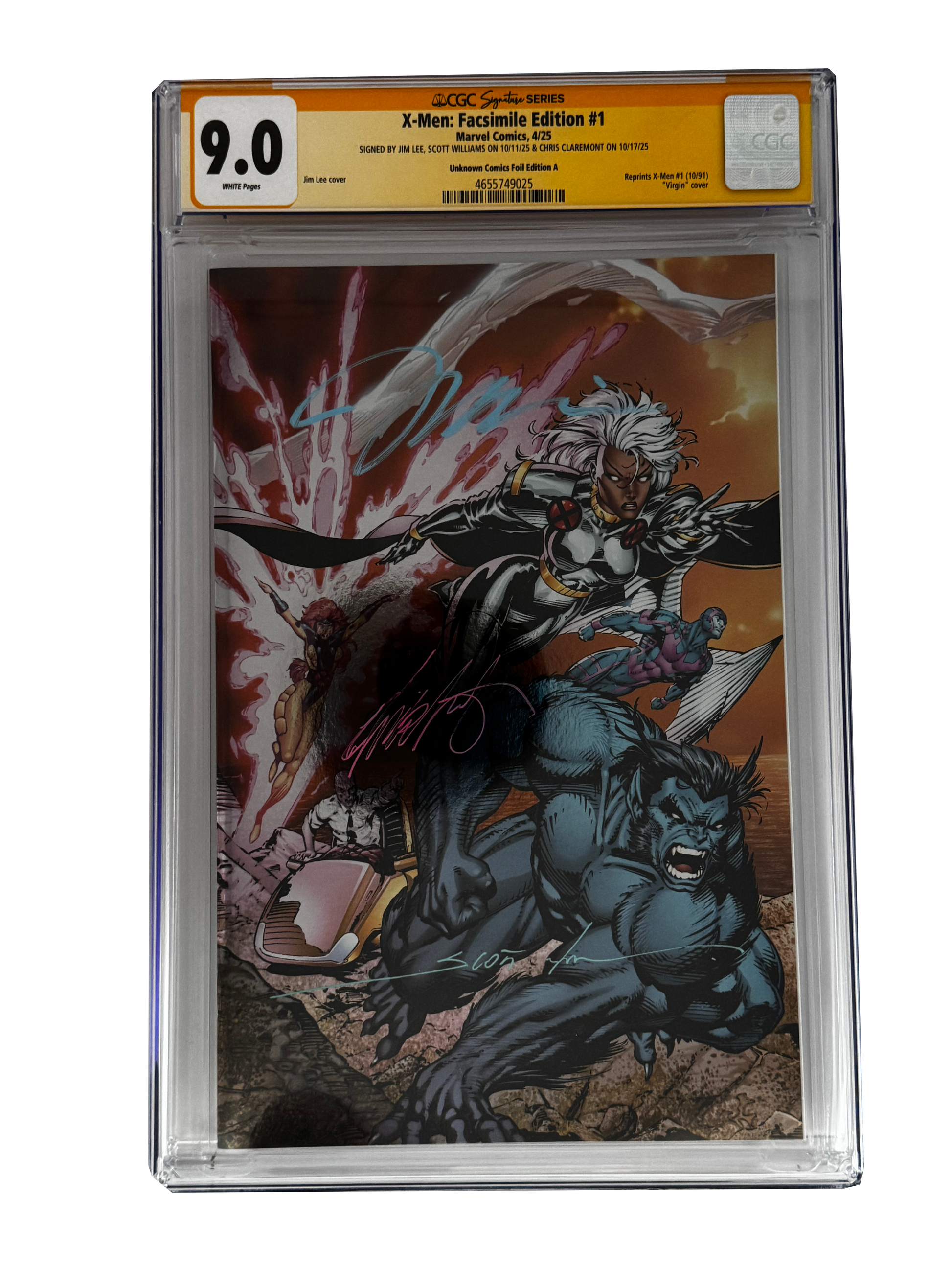 [TRIPLE SIGNED CGC YELLOW LABEL 4 PACK FOIL] X-Men 1991 #1 Facsimile Jim Lee | Claremont | Williams Cover Var [Set #4]