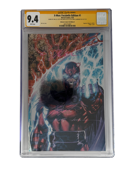 [TRIPLE SIGNED CGC YELLOW LABEL 4 PACK FOIL] X-Men 1991 #1 Facsimile Jim Lee | Claremont | Williams Cover Var [Set #4]