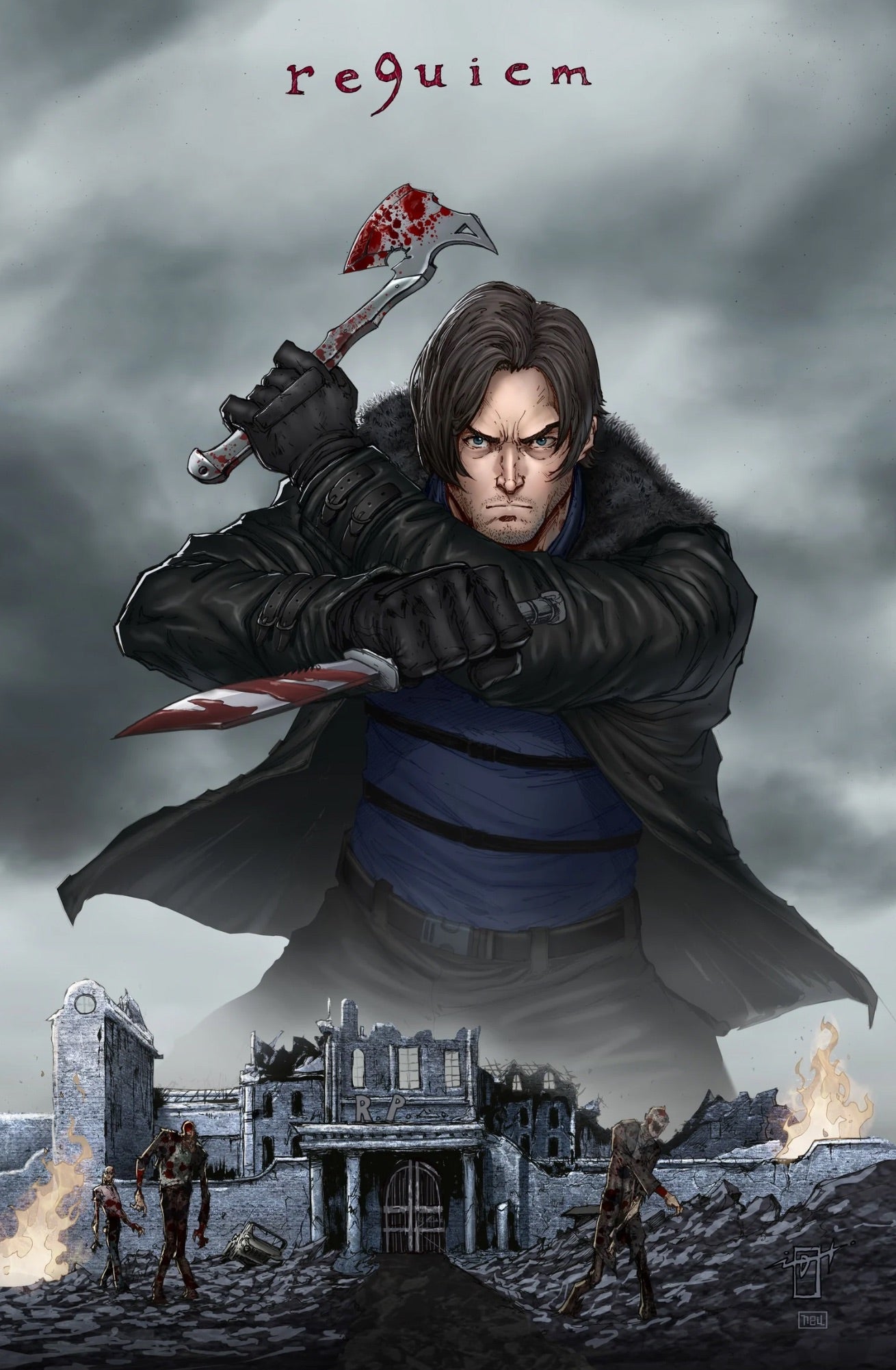 RESIDENT EVIL EMBOSSED C2E2 EXCLUISIVE (LTD 80) BY JONATHAN URIBE