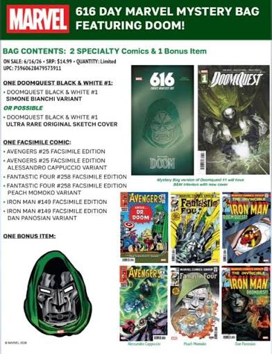 616 DAY MARVEL MYSTERY BAG FEATURING DR DOOM PRESALE SHIPS 6/17