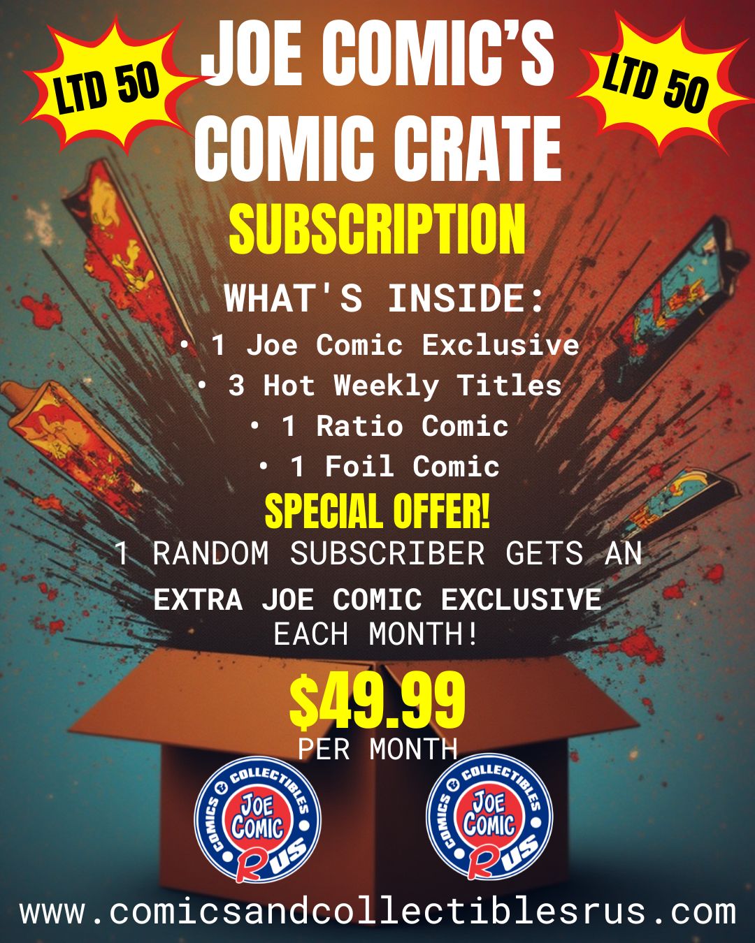 JOE COMIC'S MONTHLY COMIC CRATE OF 🔥