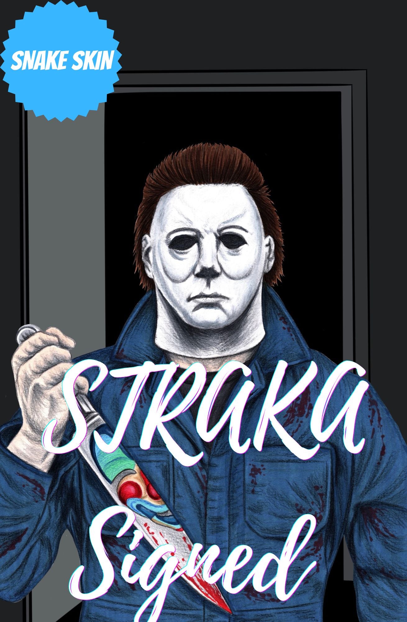 MICHAEL MYERS SNAKE SKIN SIGNED BY SCOTT STRAKA LTD TO 5