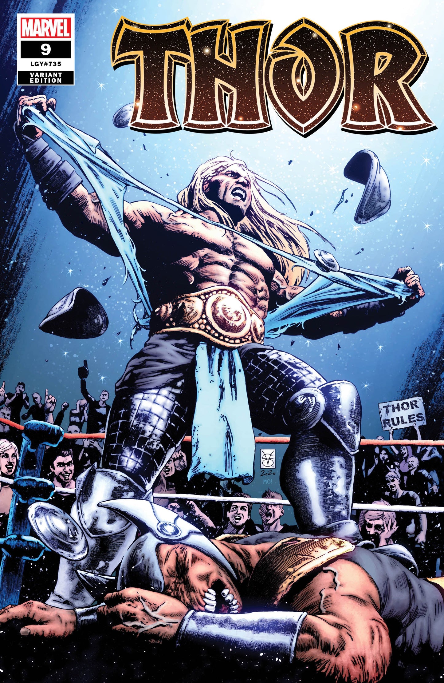 Thor #9 Valerio Gangiordano Variant WWF WWE Hulk Hogan Wrestling Homage Shirt Rip (11/04/2020) Marvel