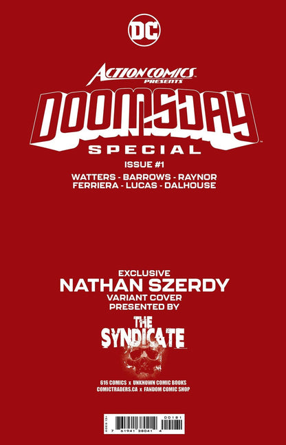 [Signed by Nathan Szerdy] ACTION COMICS PRESENTS DOOMSDAY SPECIAL #1 (ONE SHOT) NATHAN SZERDY (616) EXCLUSIVE TATTOO VIRGIN VAR [IN STOCK]