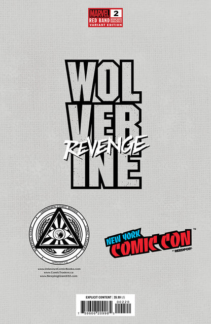 [Signed by Hickman] Wolverine: Revenge - Red Band #2 Virgin CON Unknown Comics Kirkham Exclusive Var Explicit Content [INST]