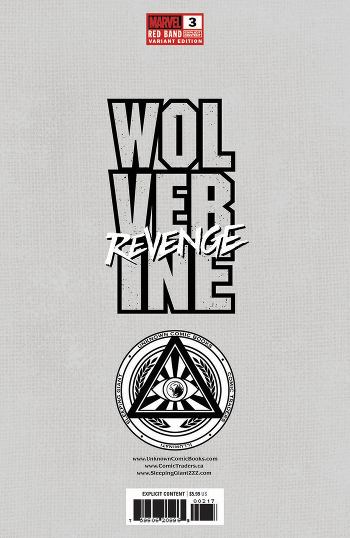 [Signed by Hickman] Wolverine: Revenge - Red Band #3 Unknown Comics Andrews Convention Exclusive Var Explicit Content [INST]