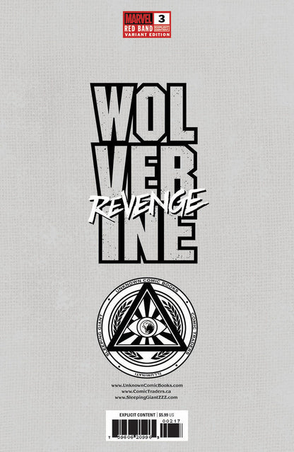 [Signed by Hickman] Wolverine: Revenge - Red Band #3 Unknown Comics Andrews Convention Exclusive Var Explicit Content [INST]