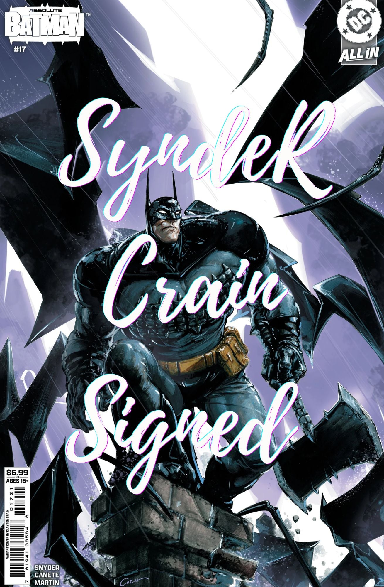 ABSOLUTE BATMAN #17 SINGED BY SYNDER & CRAIN W/COA