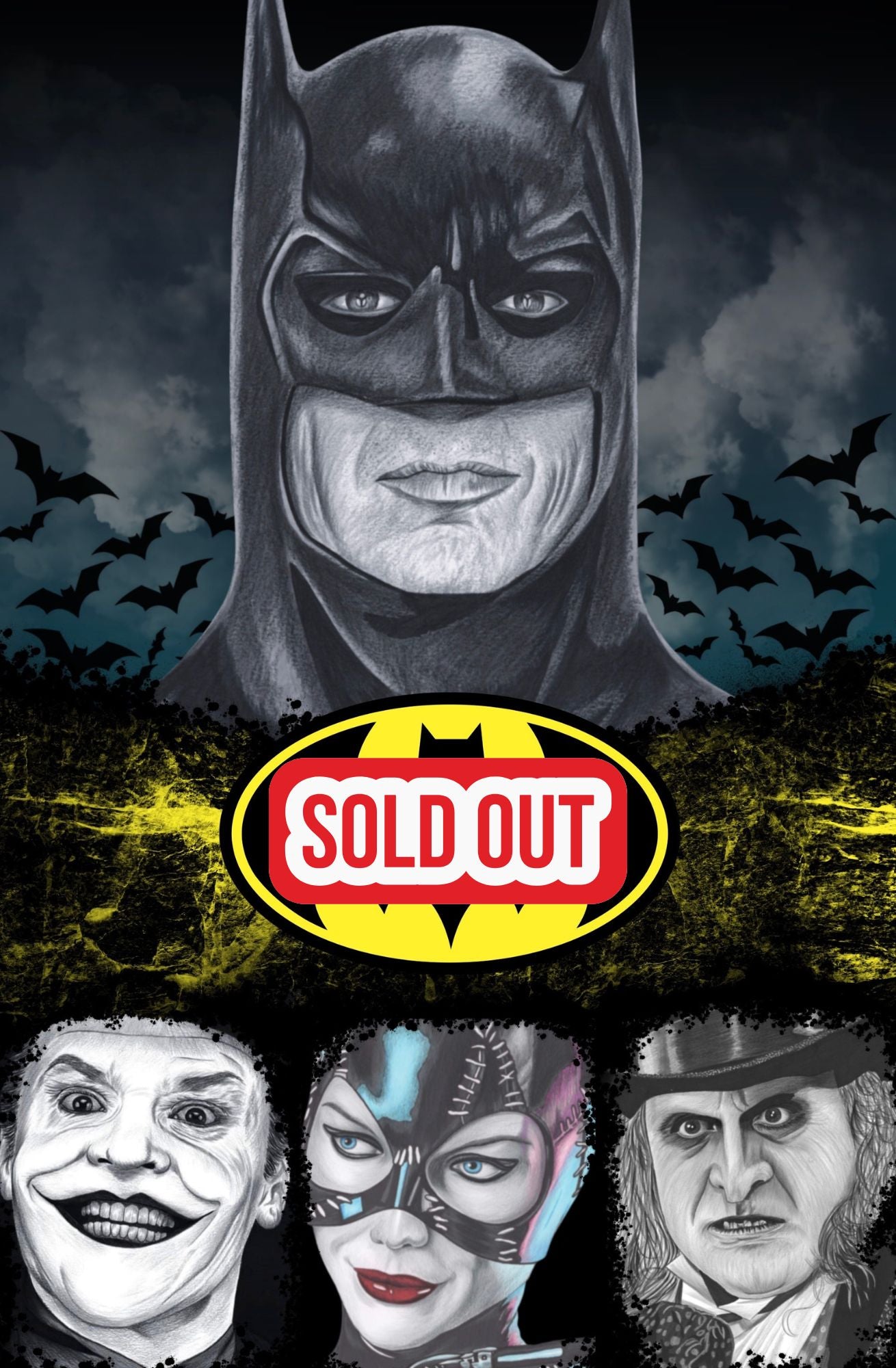 MICHAEL KEATON BATMAN COLLAGE FOIL BY SCOTT STRAKA LTD 40 W/COA