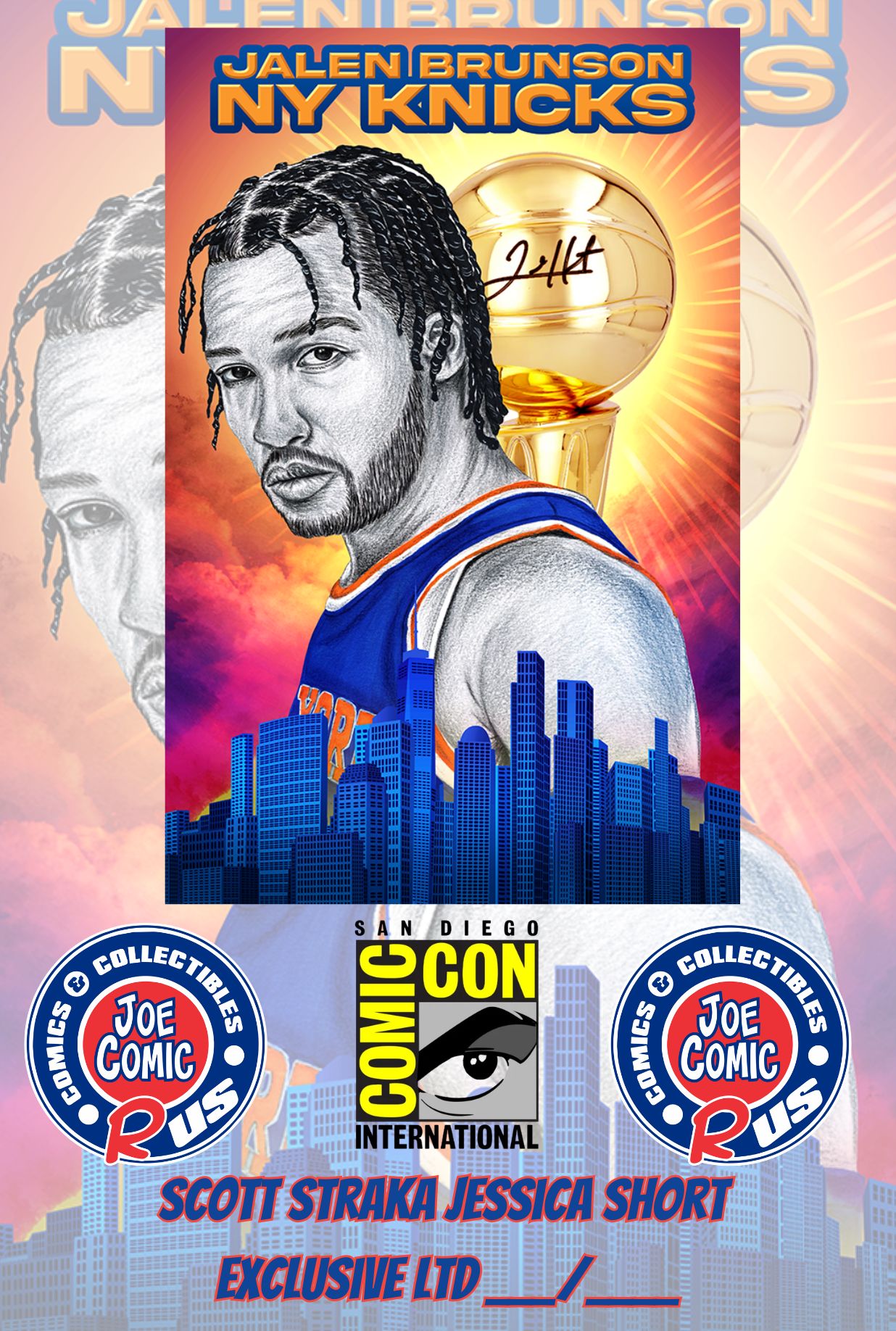 JALEN BRUNSON NY KNICKS TRIBUTE FOIL LTD 30 W/COA