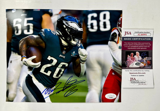 Miles Sanders Signed Philadelphia Eagles RB 8x10 NFL Photo With JSA COA