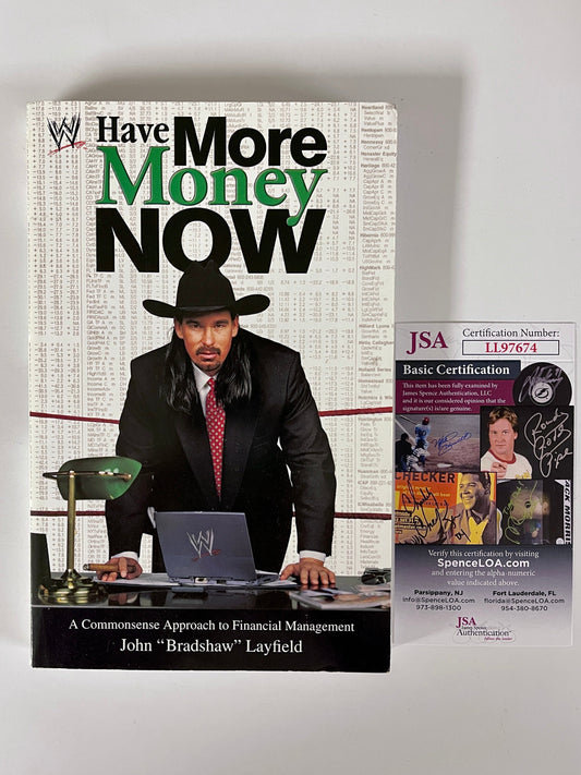 John Bradshaw Layfield Signed WWE Have More Money Now Book With JSA COA APA