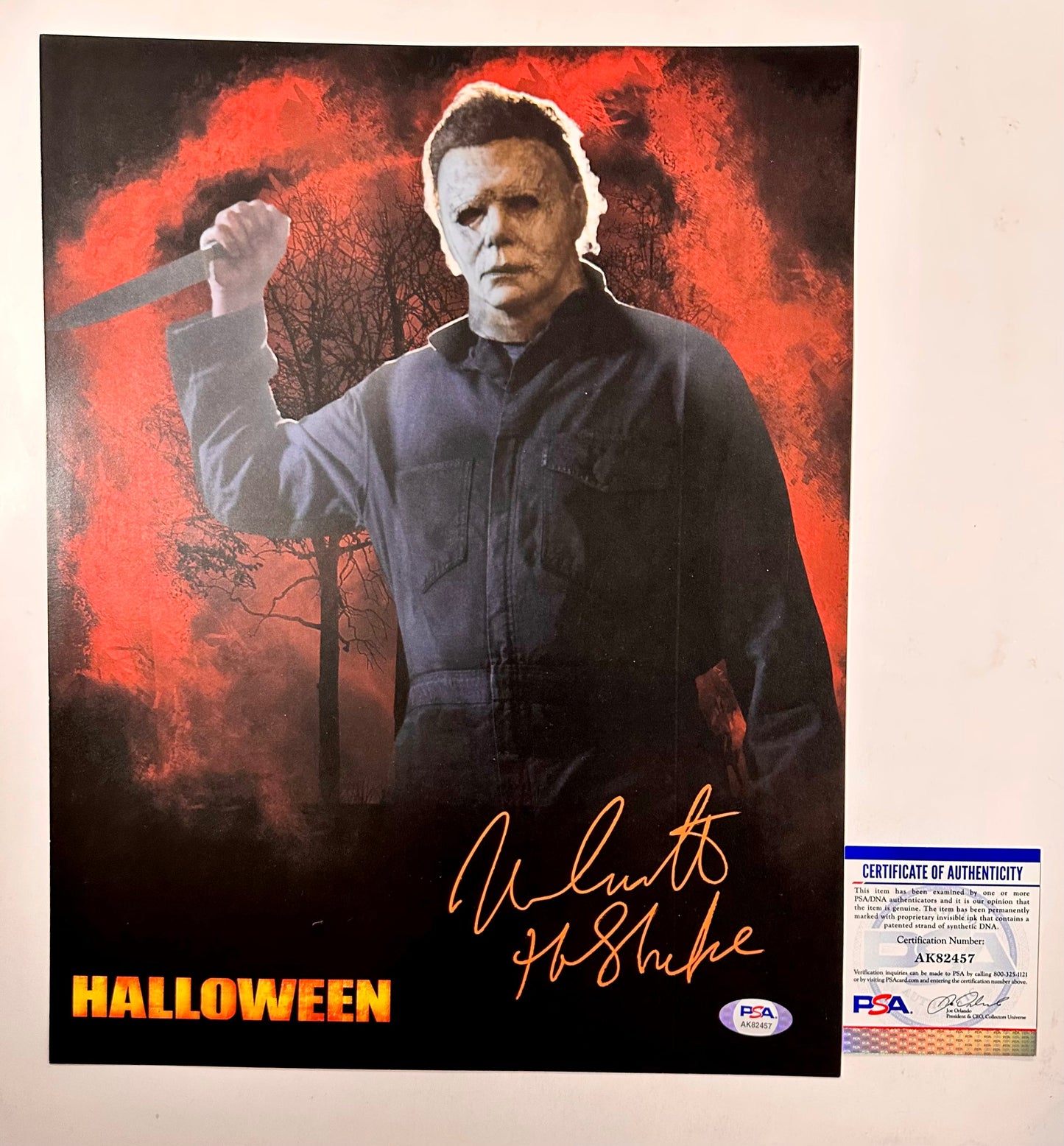 Nick Castle Signed Michael Myers Halloween 11x14 Photo Edit With PSA/DNA COA