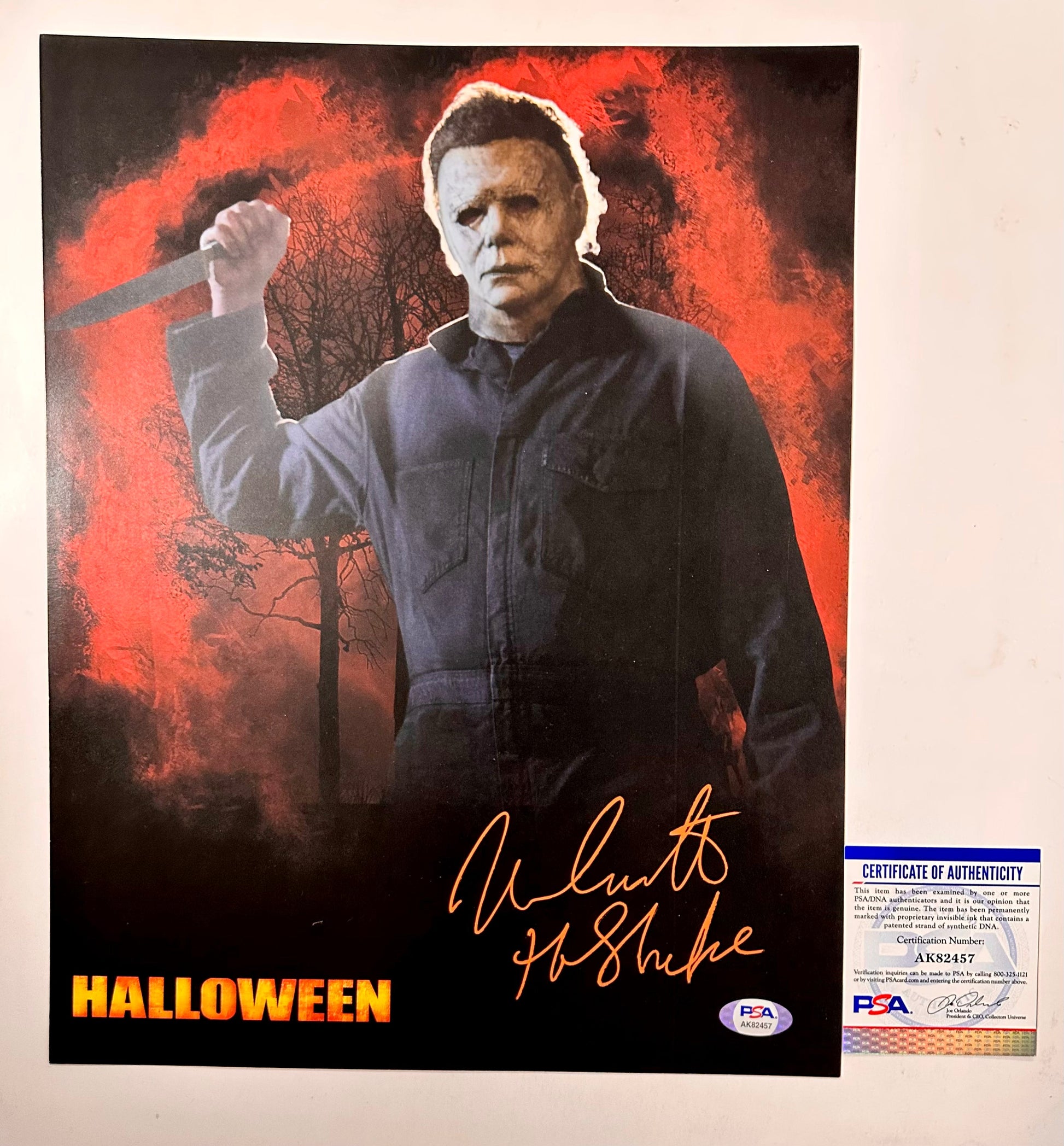 Nick Castle Signed Michael Myers Halloween 11x14 Photo Edit With PSA/DNA COA