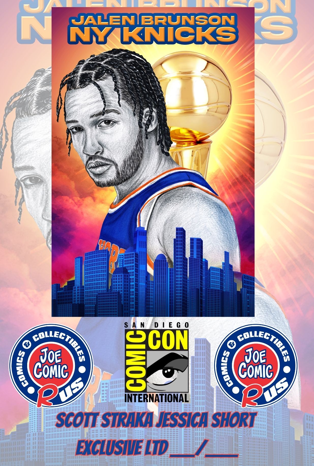 JALEN BRUNSON NY KNICKS TRIBUTE FOIL LTD 30 W/COA