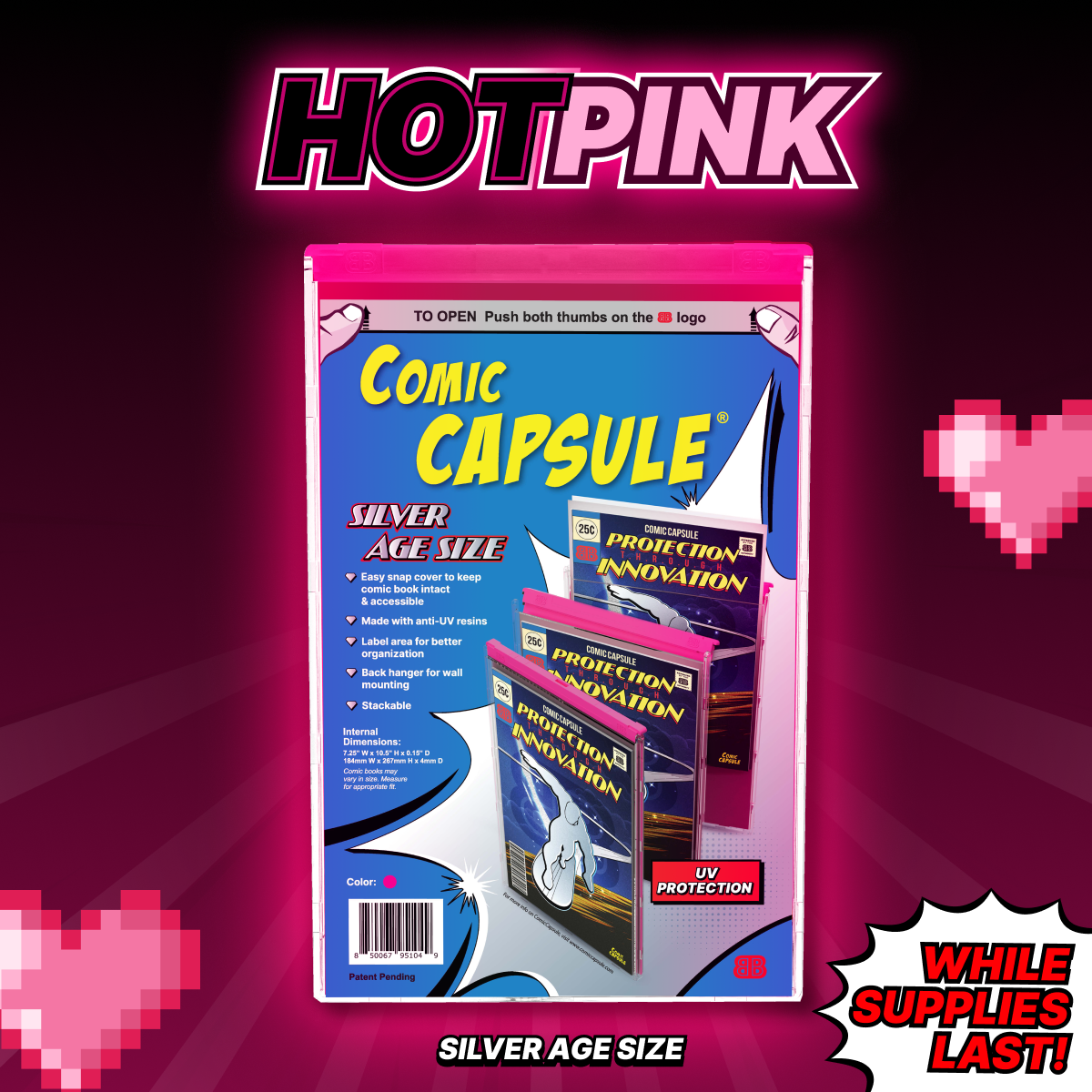 Pink SILVER Age Size ComicCapsule