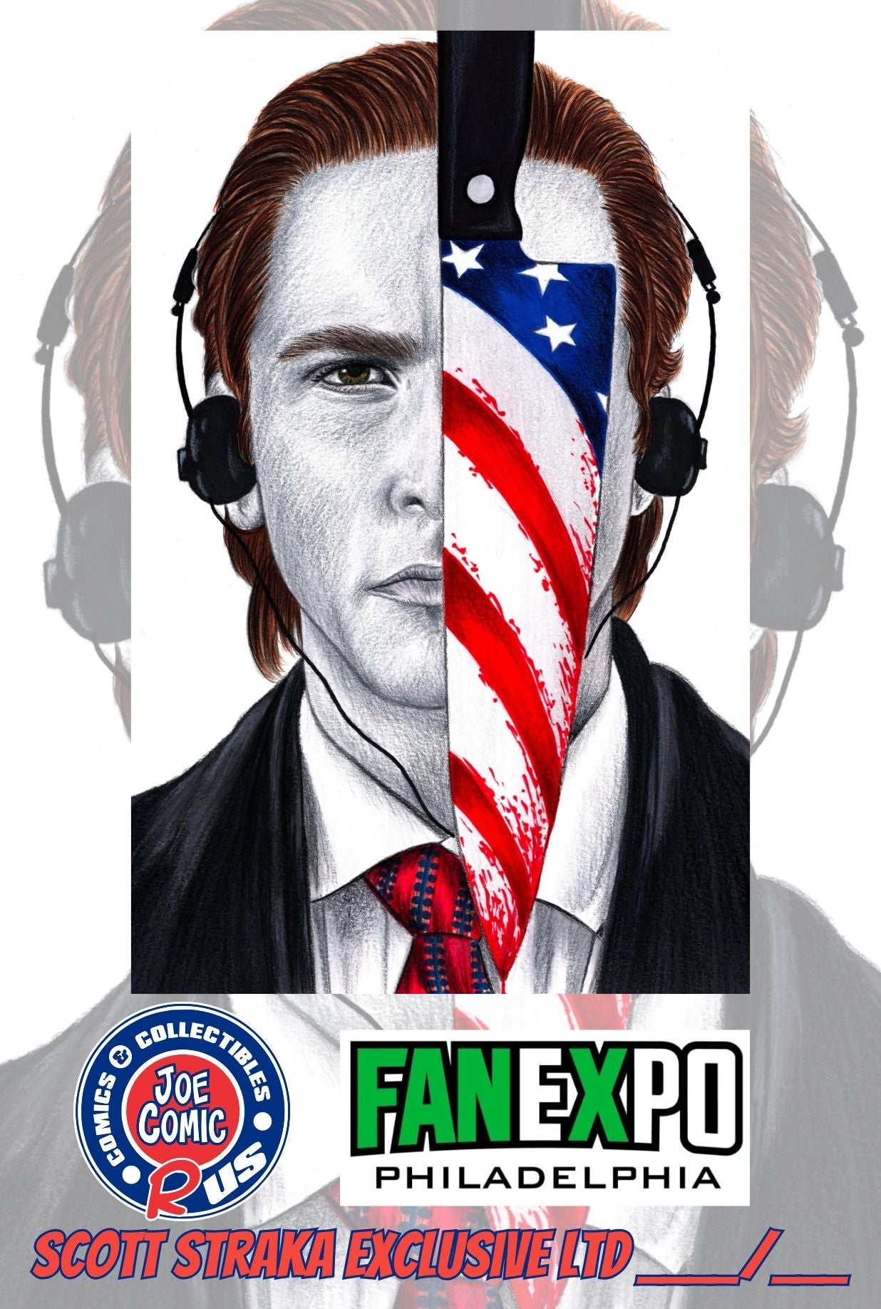 CHRISTIAN BALE AMERICAN PSYCHO EMBOSSED LTD 40 W/COA