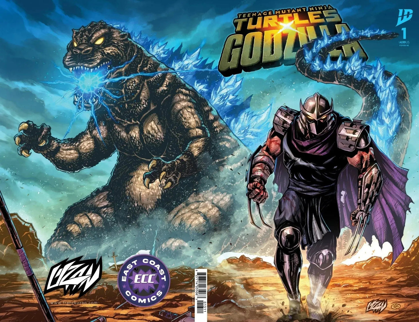 Teenage Mutant Ninja Turtles x Godzilla #1 - ECC Franck Uzan Variant - Right Side Wrap-Around (11/12/25)